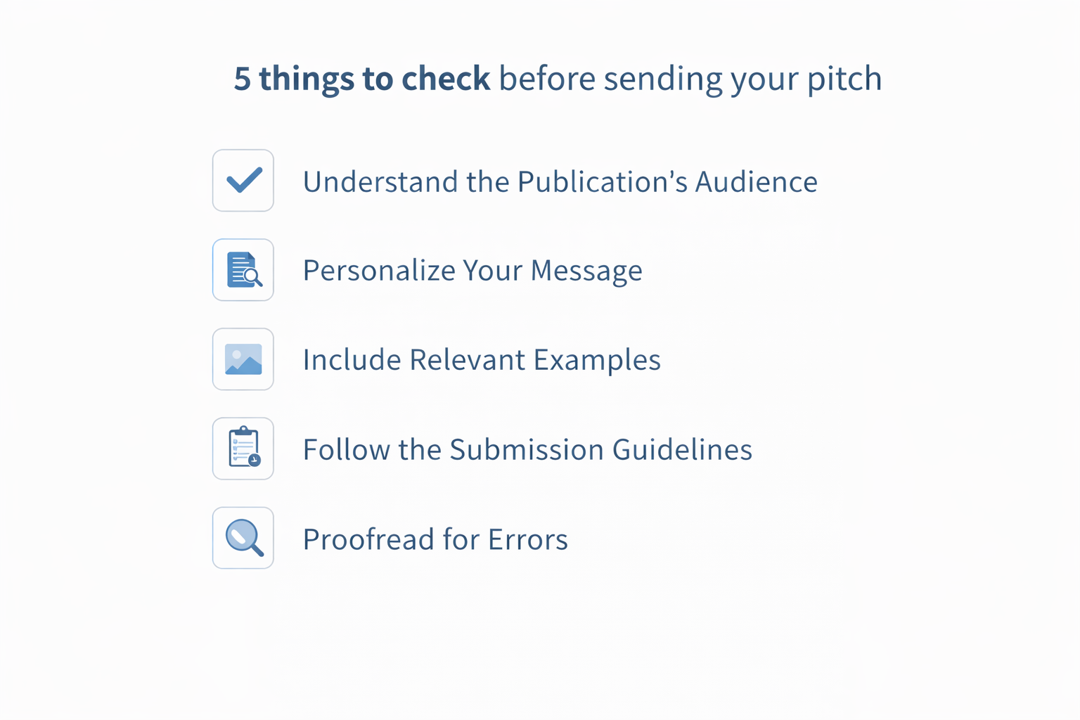 5 things to check before sending your pitch