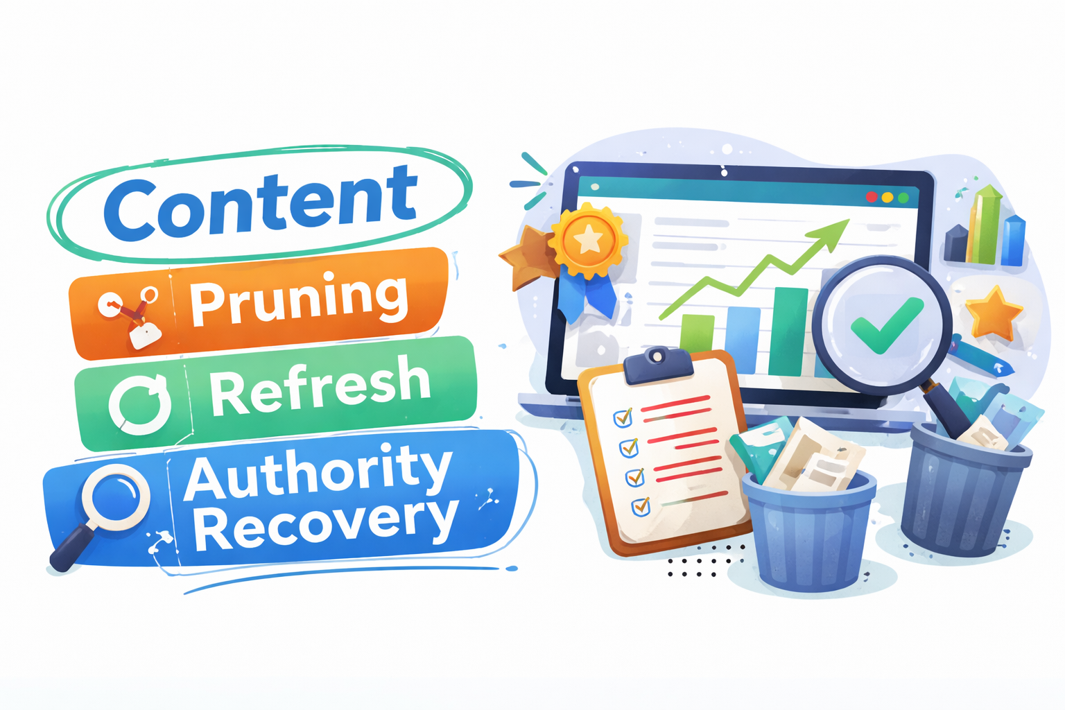 Content Pruning, Refresh, and Authority Recovery